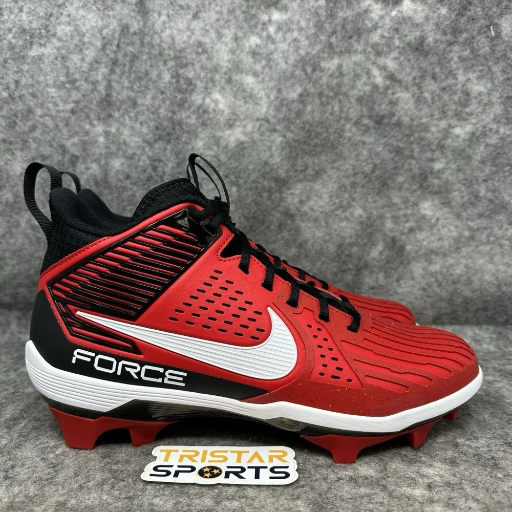 Nike Force Savage Pro 3 Football Cleats Mens Size 11.5 Red Black DA5453-600